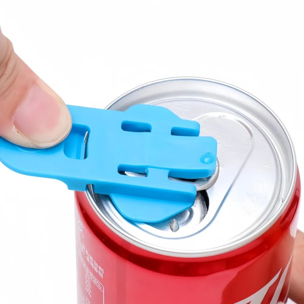 6Pcs Can Opener Handheld Plastic Small Sealer for Beer Cola Beverage Cans Simple Rotating Dustproof Cup Lid Sealing Small Tool